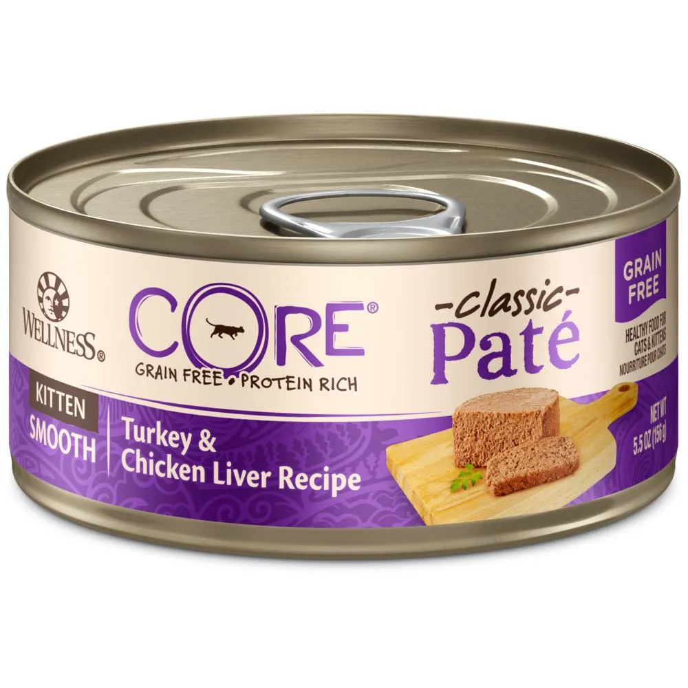 20% OFF: Wellness CORE Pate Kitten Turkey & Chicken Liver Grain-Free Canned Cat Food 156g