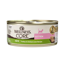 20% OFF: Wellness CORE Pate Kitten Turkey & Chicken Liver Grain-Free Canned Cat Food 156g