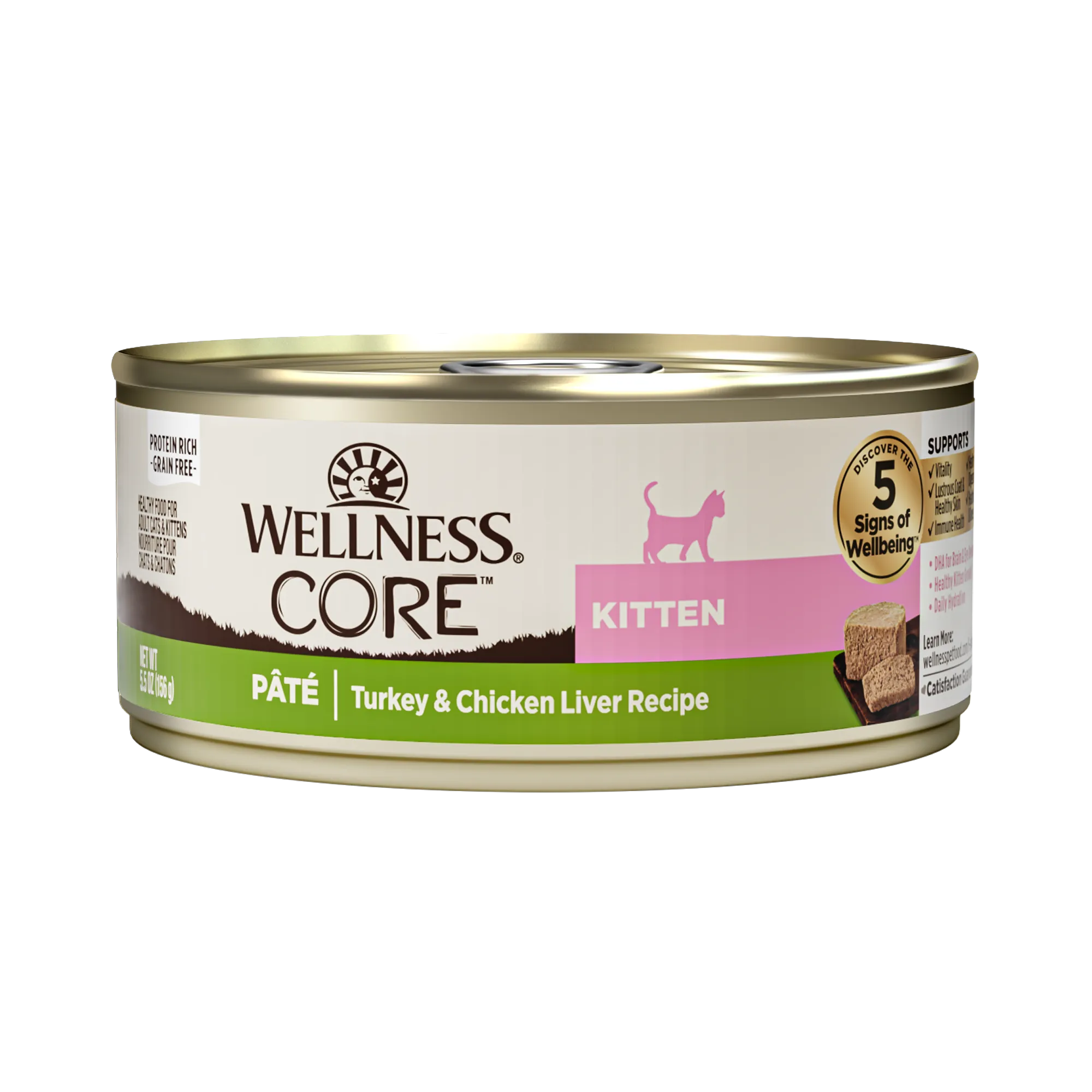 20% OFF: Wellness CORE Pate Kitten Turkey & Chicken Liver Grain-Free Canned Cat Food 156g