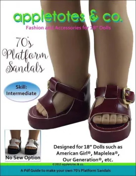 70's Platform Sandals Sewing Pattern for 18" Dolls