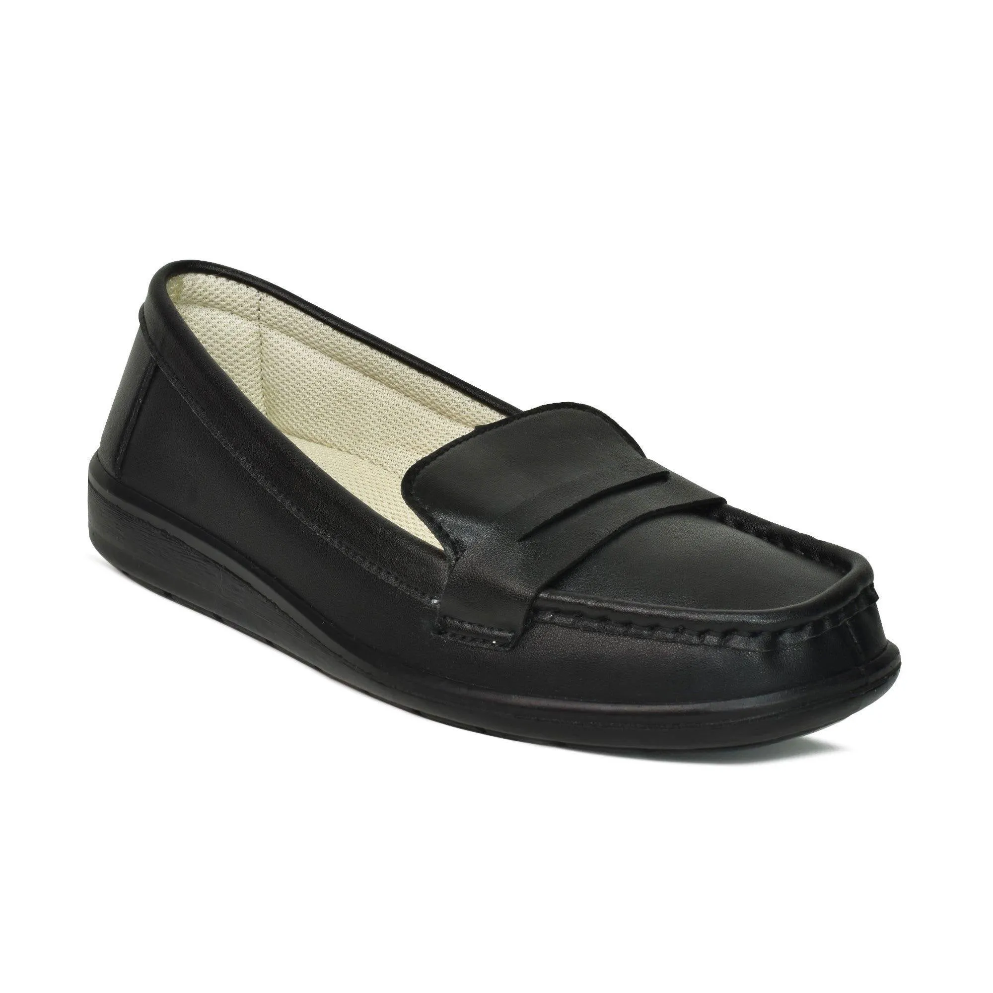 Aerosoft - Walkish CL0813 Classic Fashion Square Toe Flat Walking Womens Loafers And Slip Ons