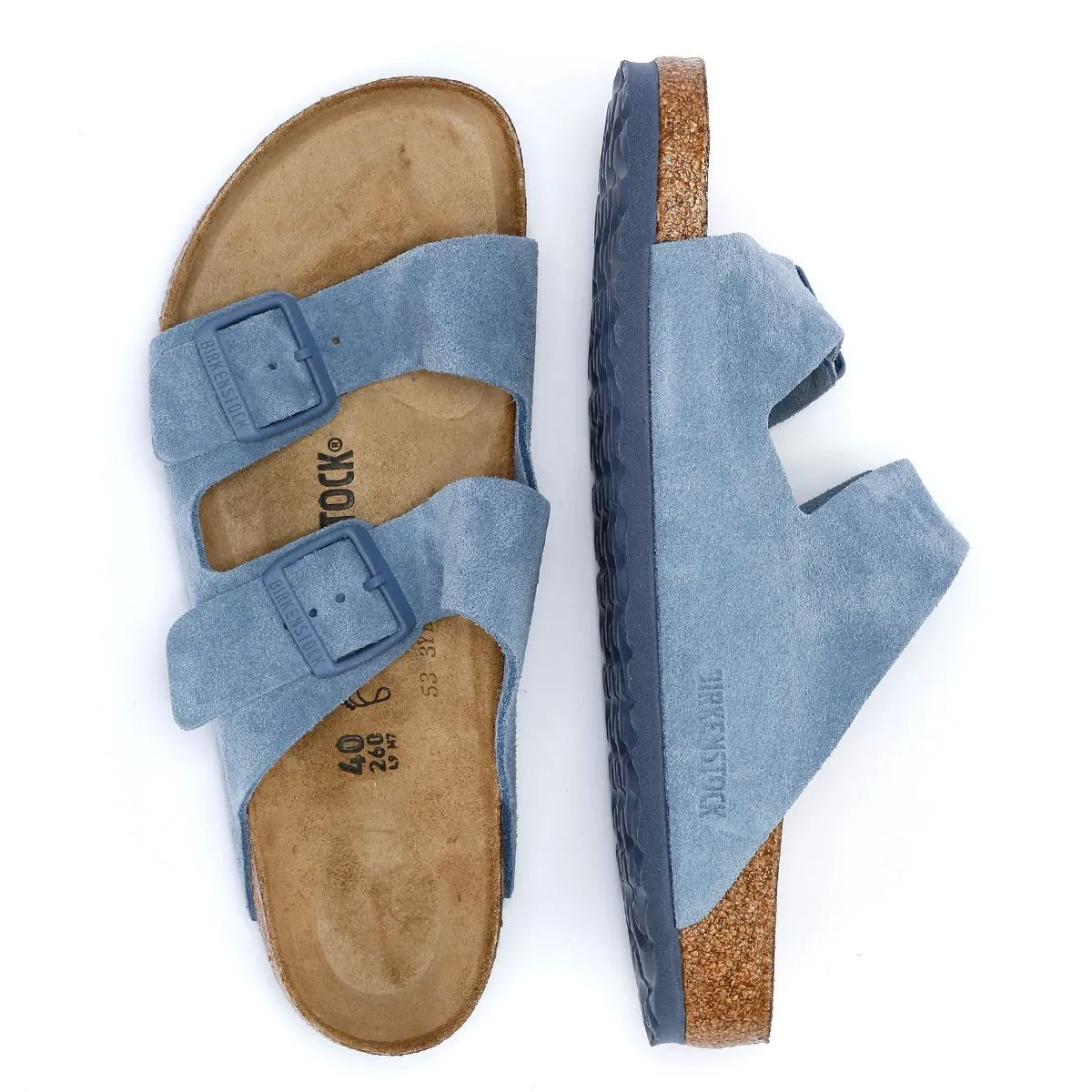 Birkenstock Arizona Suede Elemental Blue Sandals