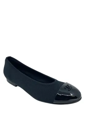 Chanel Fabric Patent CC Cap Toe Ballerina Flats 6