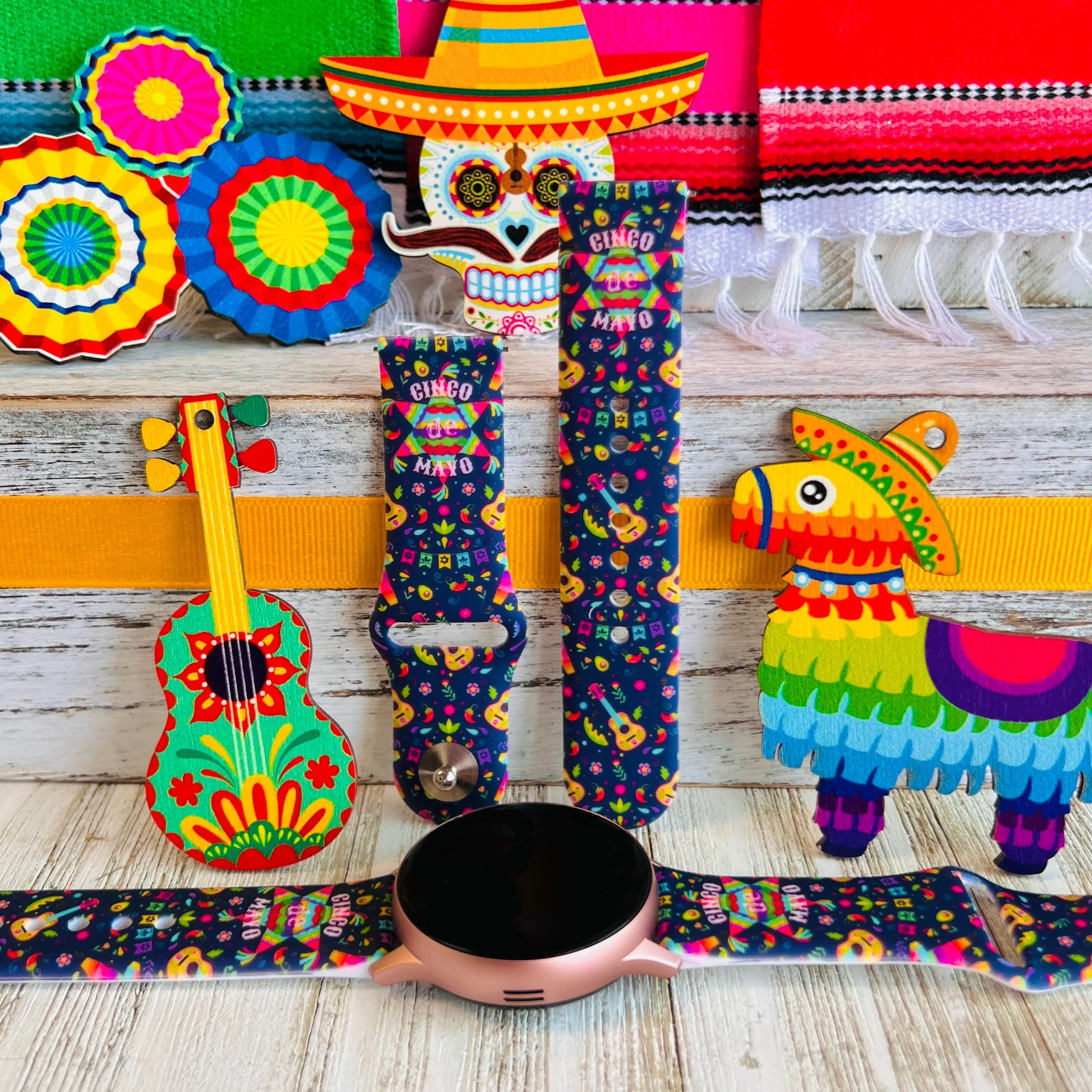 Cinco de Mayo Print Silicone Band For Samsung Watch