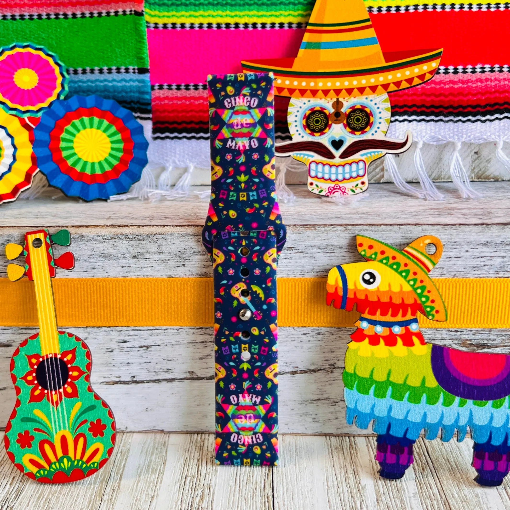 Cinco de Mayo Print Silicone Band For Samsung Watch