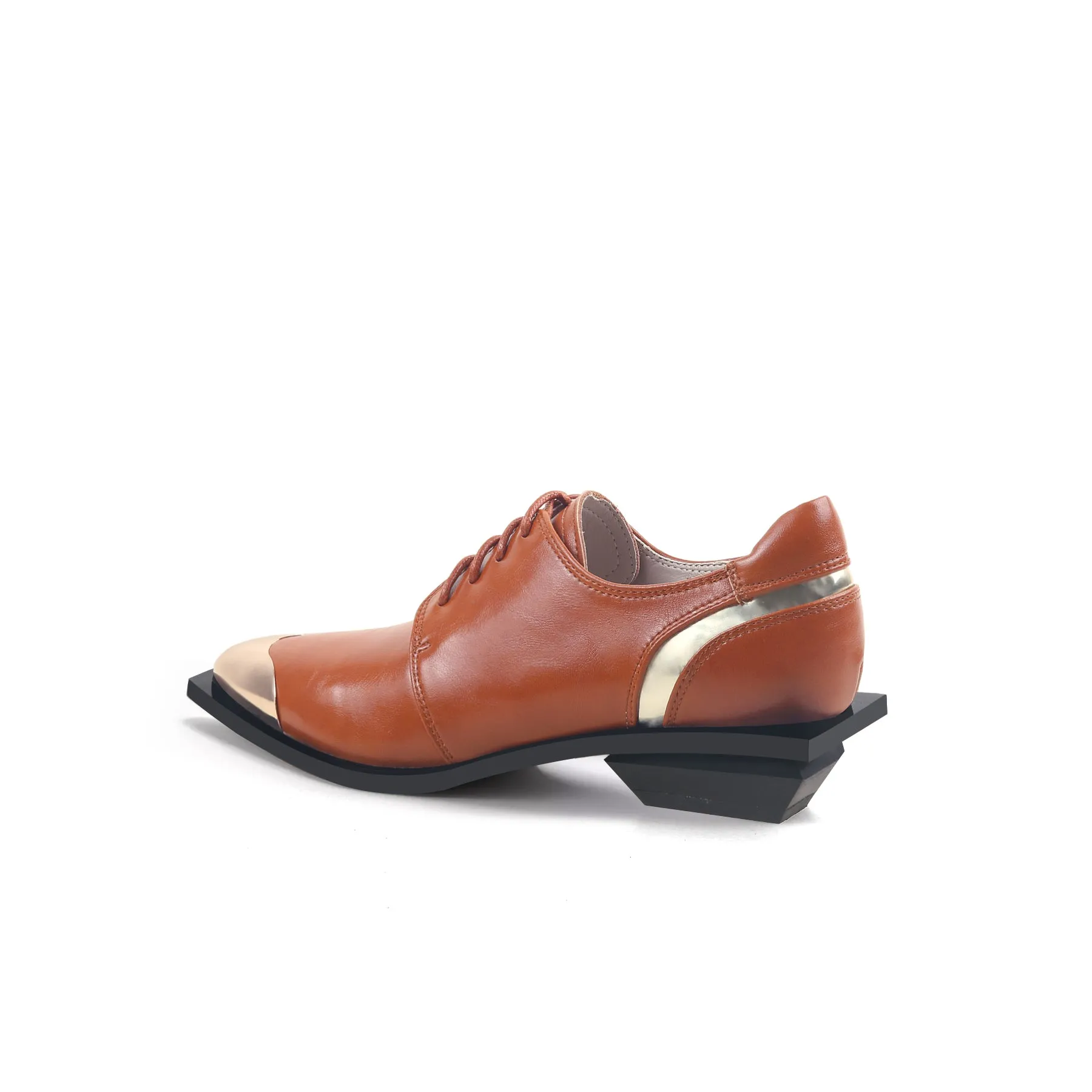 Color Block Low Heel Oxford Shoes