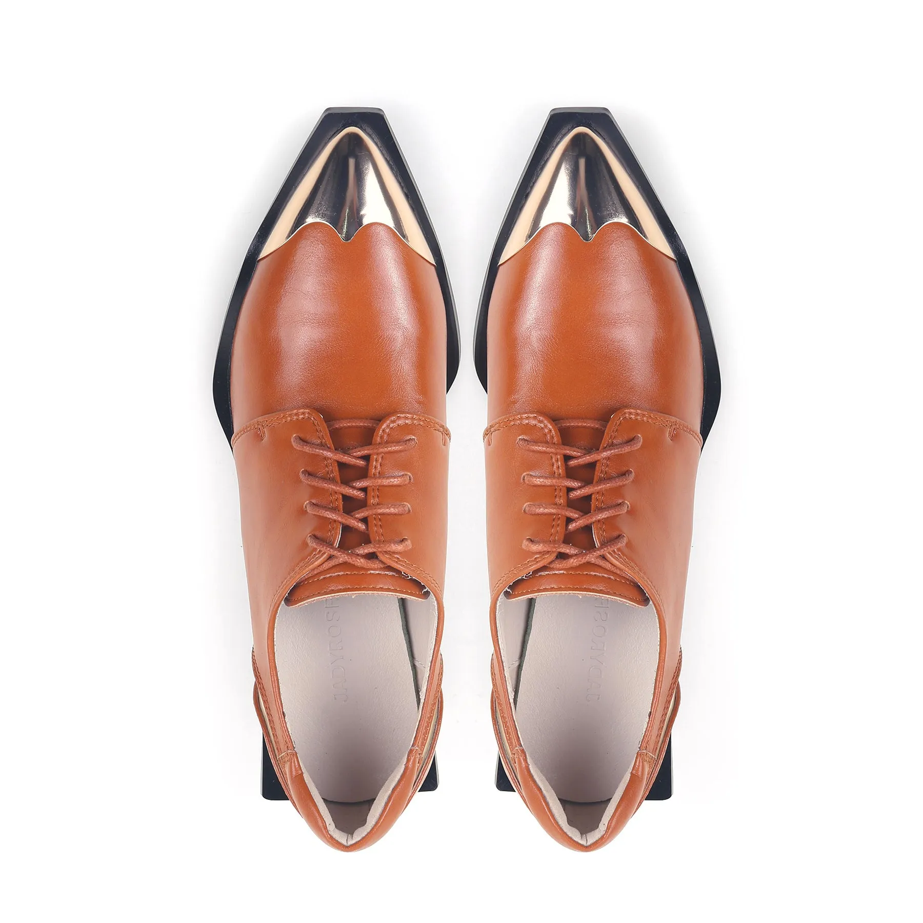 Color Block Low Heel Oxford Shoes