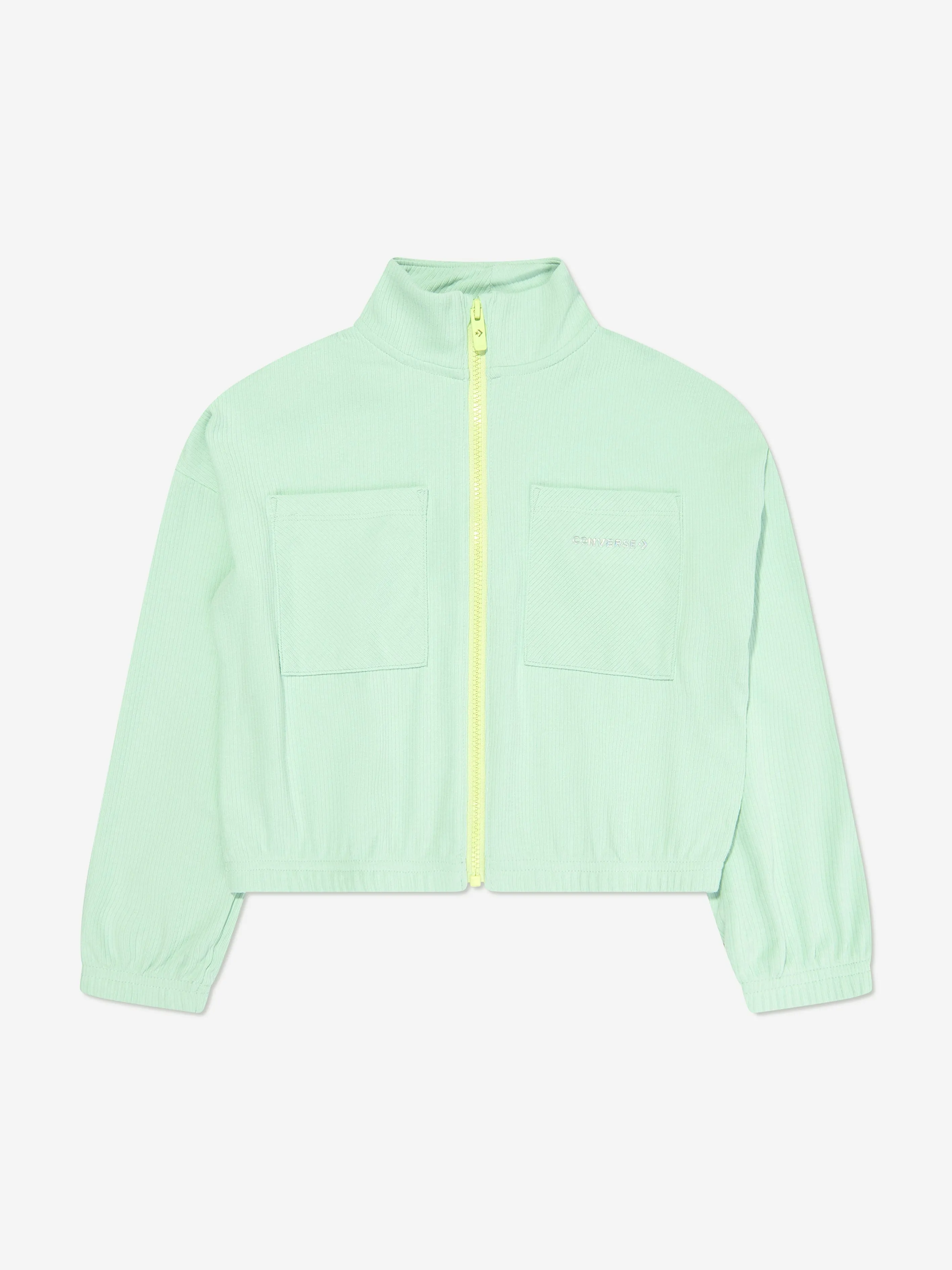 Converse Girls Full Zip Rib Jacket in Green