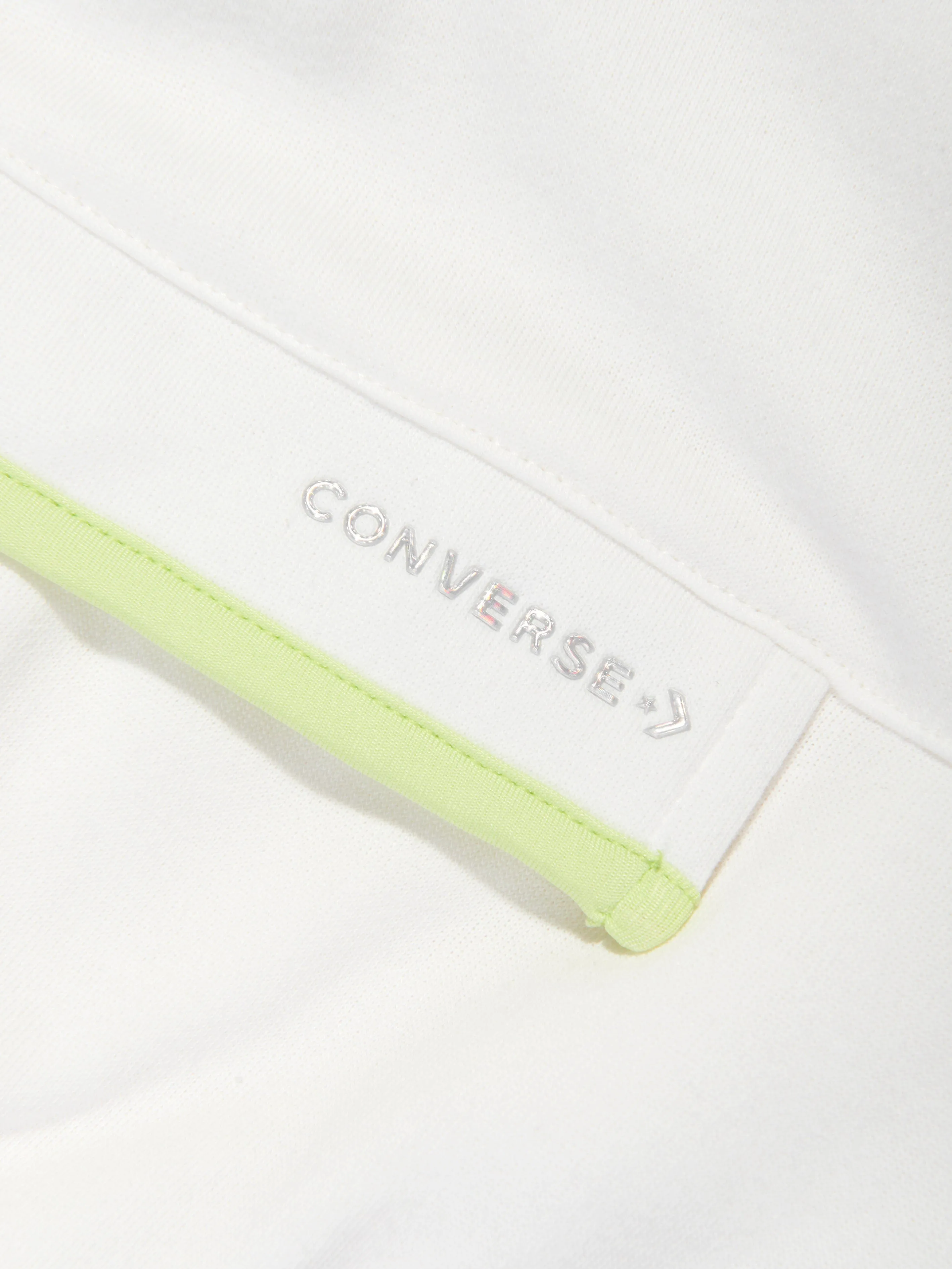 Converse Girls Half Zip Boxy Utility Hoodie in Ivory