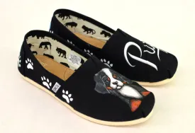 Custom Hand Painted Puppy Dog Shoes - Customizable Get Your Dog Painted On Your Shoes, Perfect For Ever Dog Lover