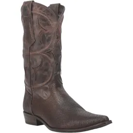 Dingo Men's Dodge City Lizard Print Leather Snip Toe Boots - Brown