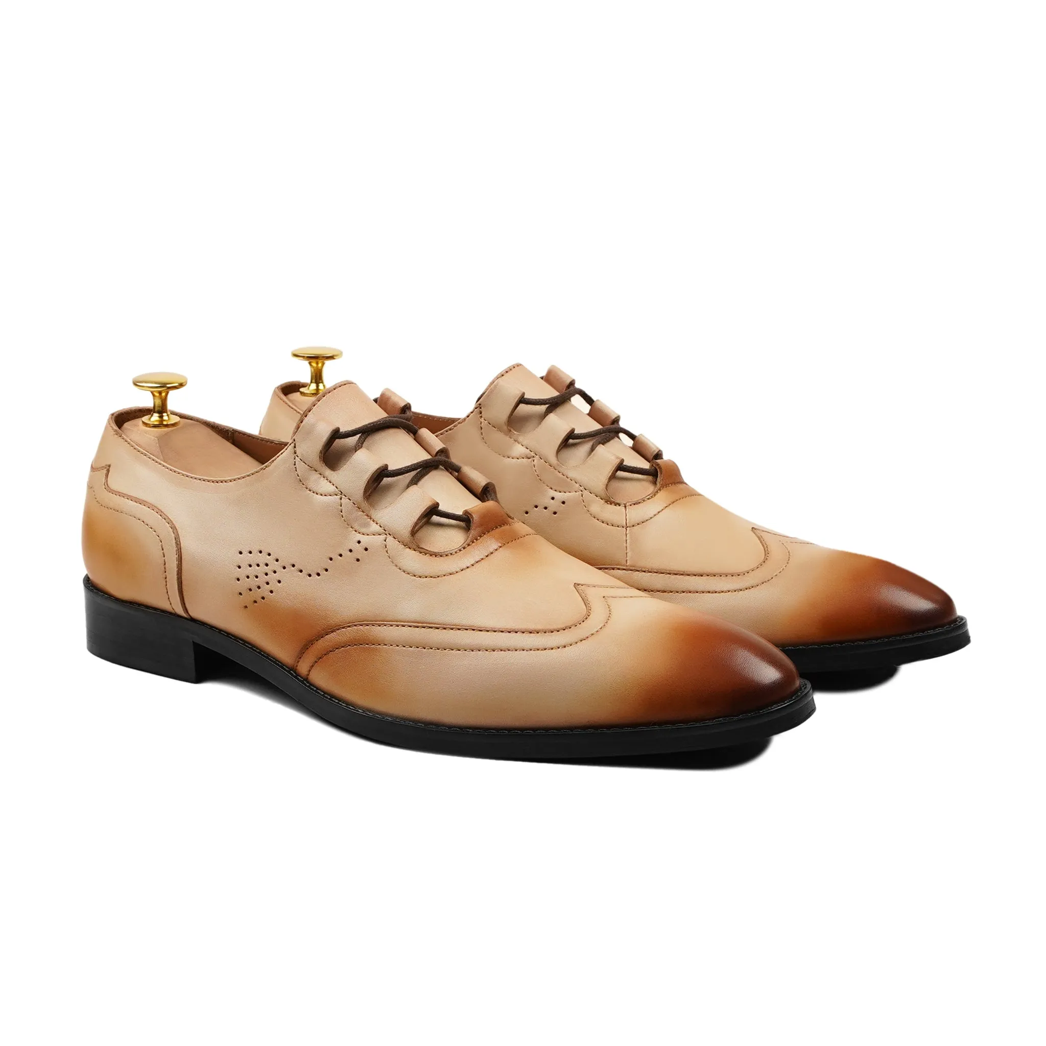 Edison - Men's Burnished Beige Calf Leather Oxford Shoe