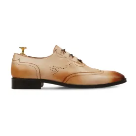 Edison - Men's Burnished Beige Calf Leather Oxford Shoe