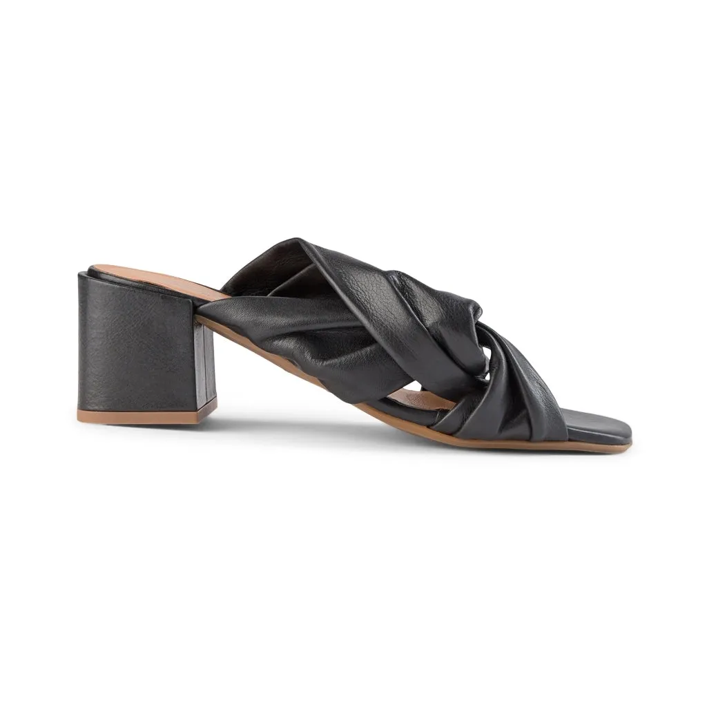 Elodie Twist Mules - BLACK