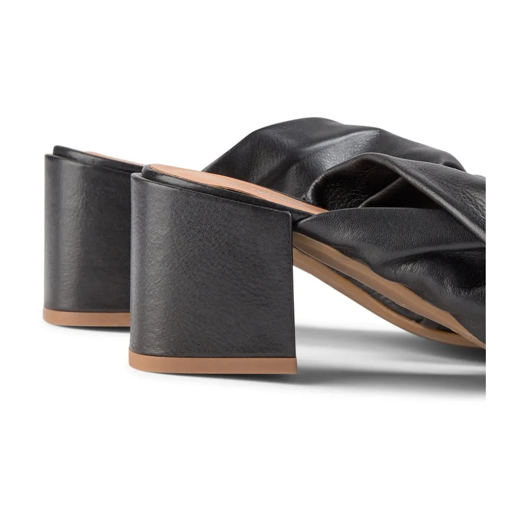 Elodie Twist Mules - BLACK