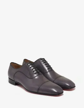 Greggo Flat Storm Grey Leather Oxford Shoes -