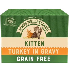 James Wellbeloved Kitten in Gravy Pouch Grain Free - Turkey 12 x 85g