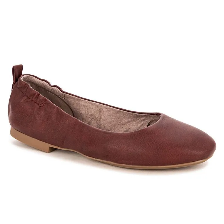 JESSIE Ballet Flat Shoes - Burgundy Malta