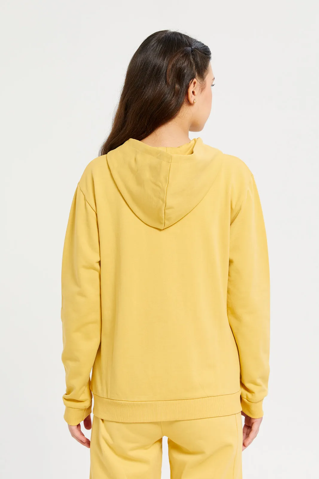 Mustard Hoody Zip Thru Sweatshirts