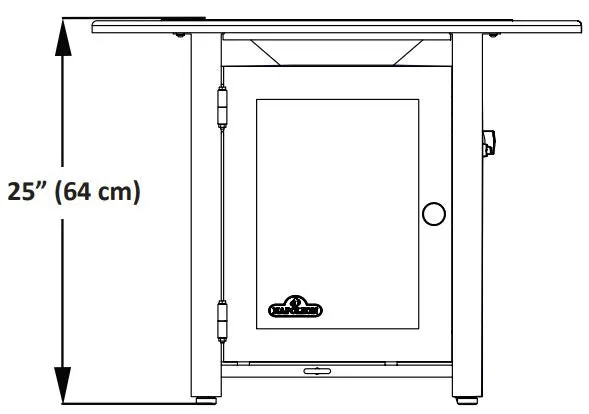 Napoleon Hampton Rectangle Patioflame Table with Windscreen and cover