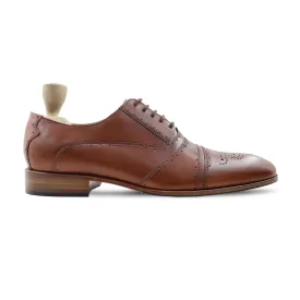 Nogi - Men's Light Brown Calf Leather Oxford Shoe