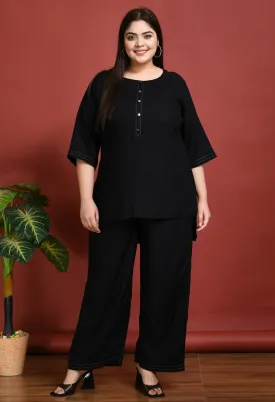 Plus Size Anchor Black Co-ord Set