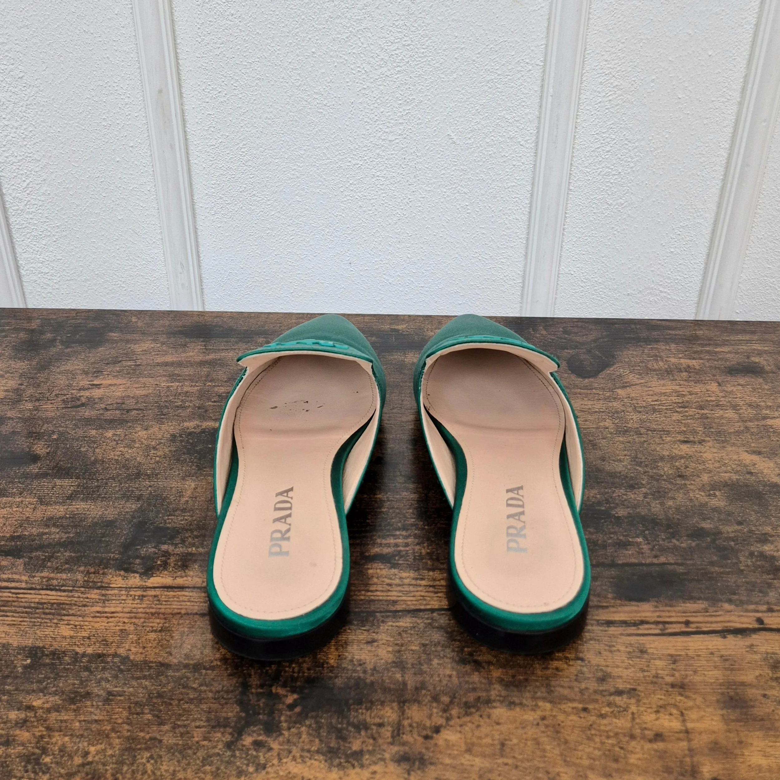 Prada | Mules in raso verde nr.39