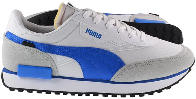 Puma Trainers Mens Future Rider Play On White Blue