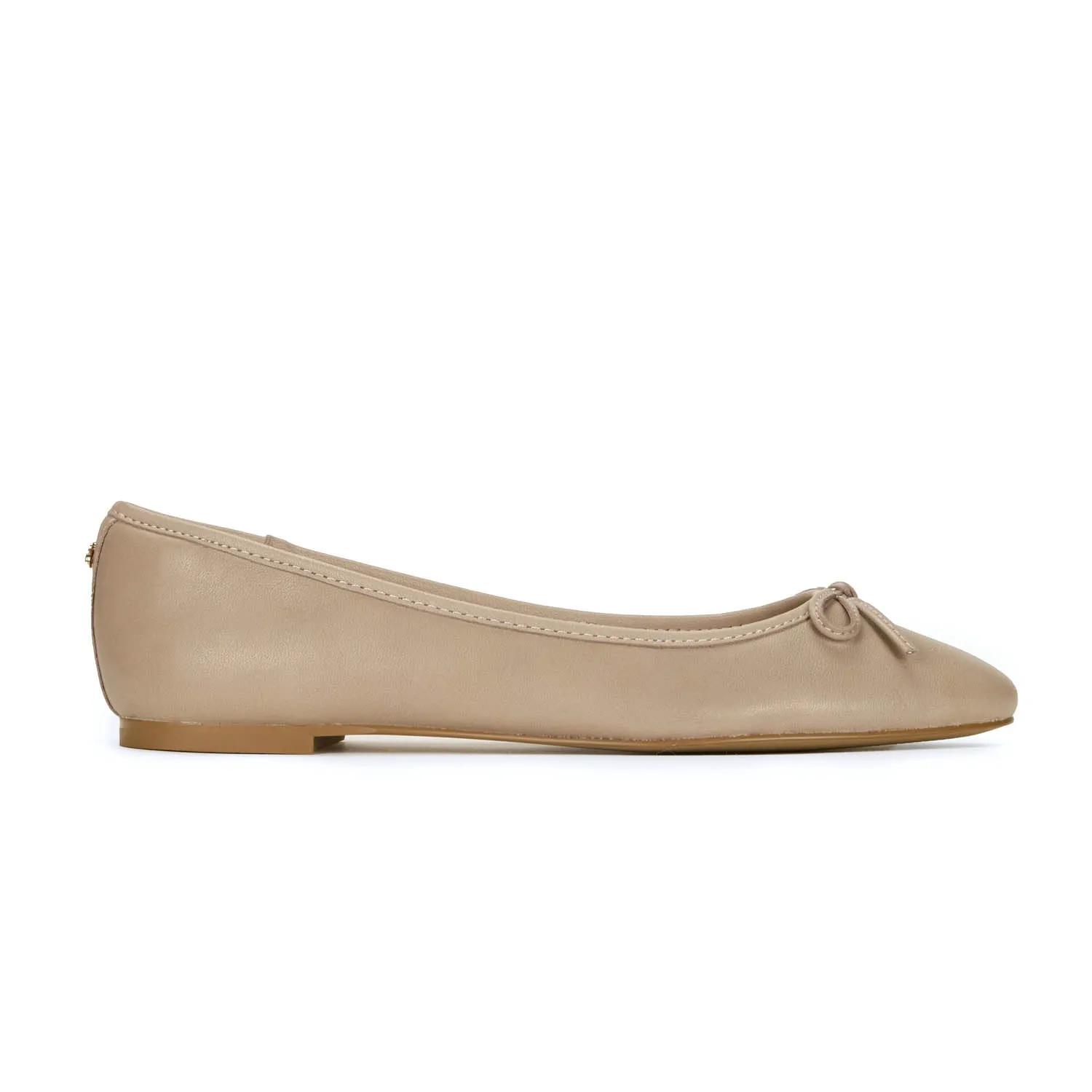 Sadie Ballet Flat in Taupe Leather