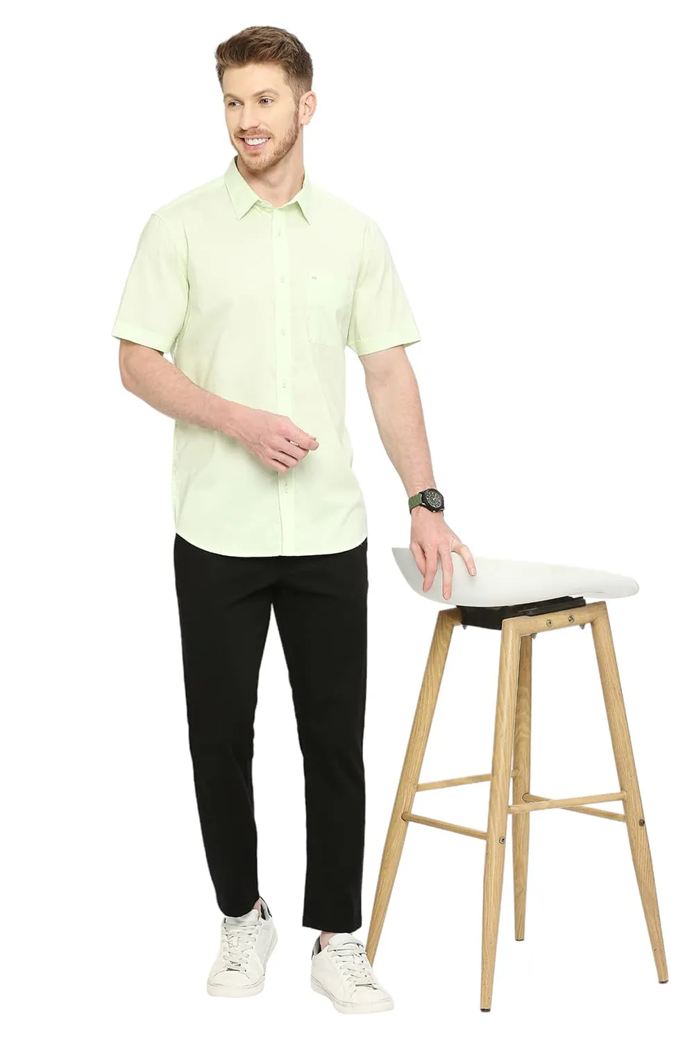 Slim Fit Cotton Oxford Halfsleeves Shirt