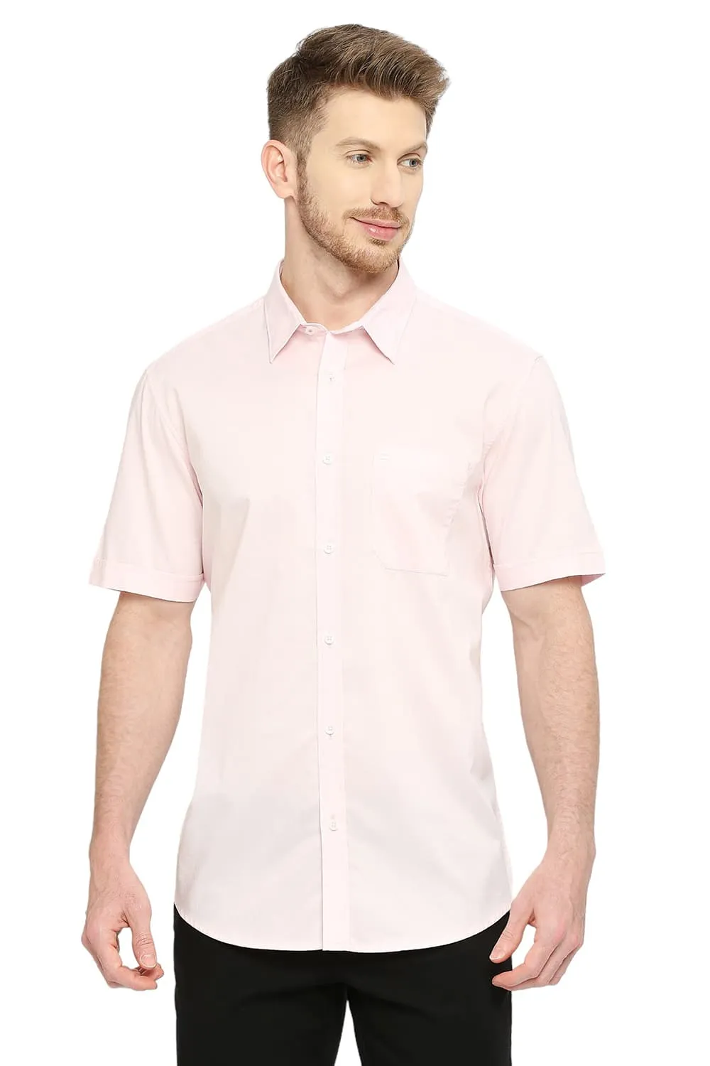 Slim Fit Cotton Oxford Halfsleeves Shirt