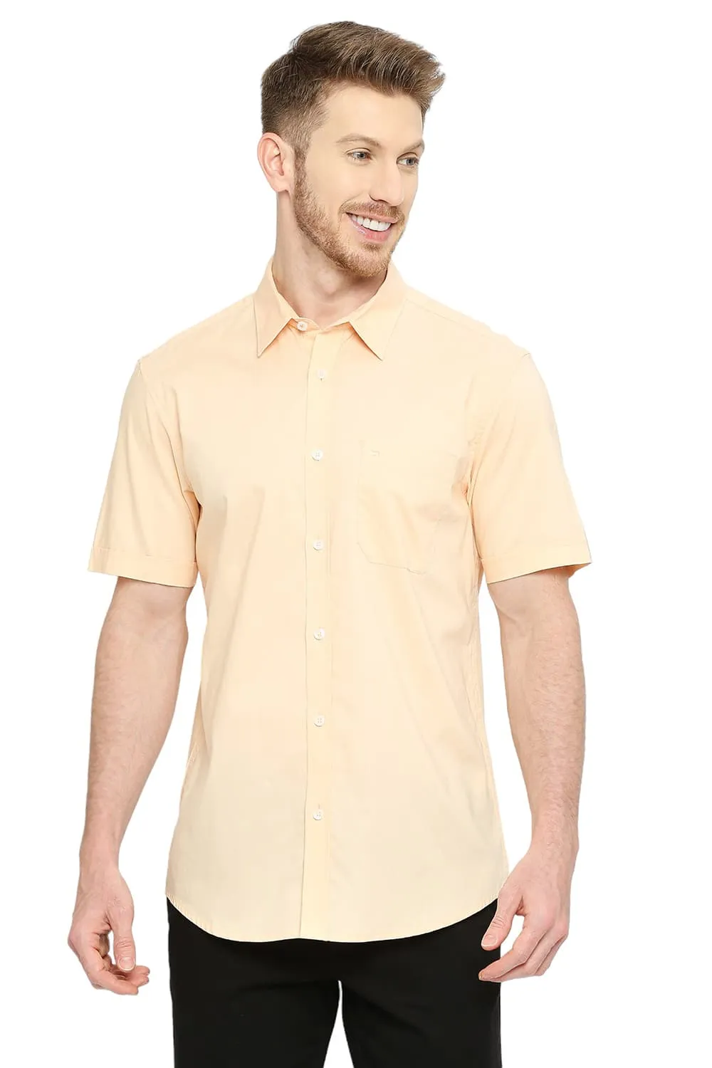 Slim Fit Cotton Oxford Halfsleeves Shirt