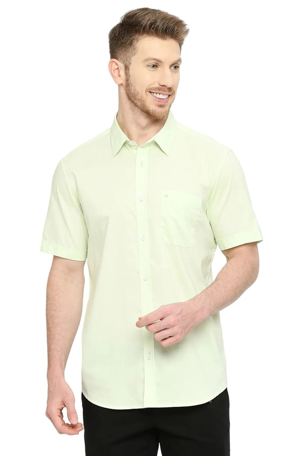 Slim Fit Cotton Oxford Halfsleeves Shirt