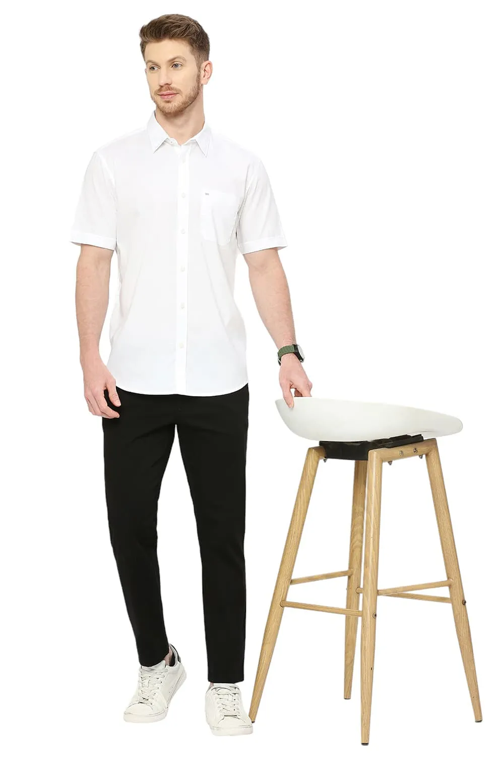 Slim Fit Cotton Oxford Halfsleeves Shirt