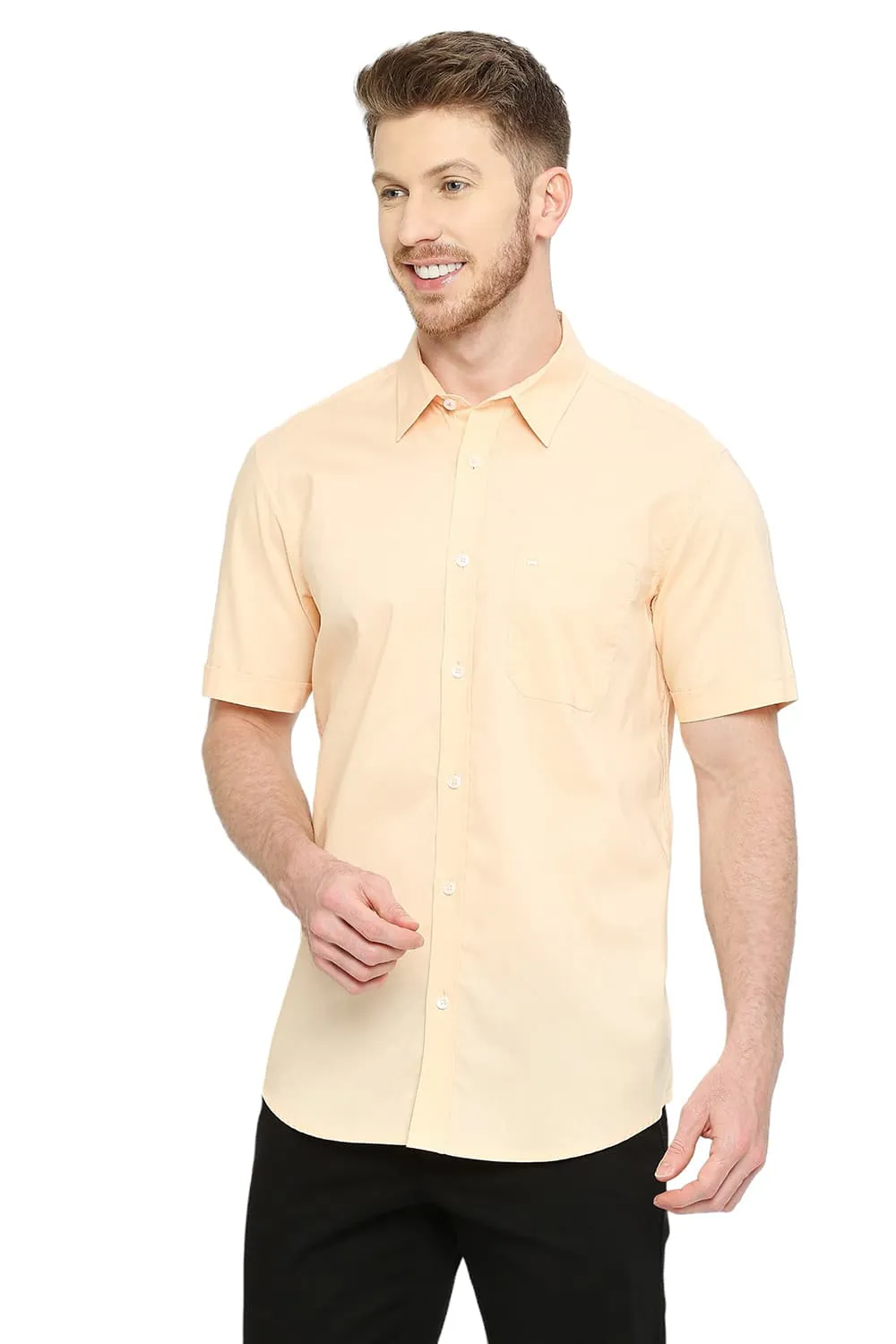 Slim Fit Cotton Oxford Halfsleeves Shirt