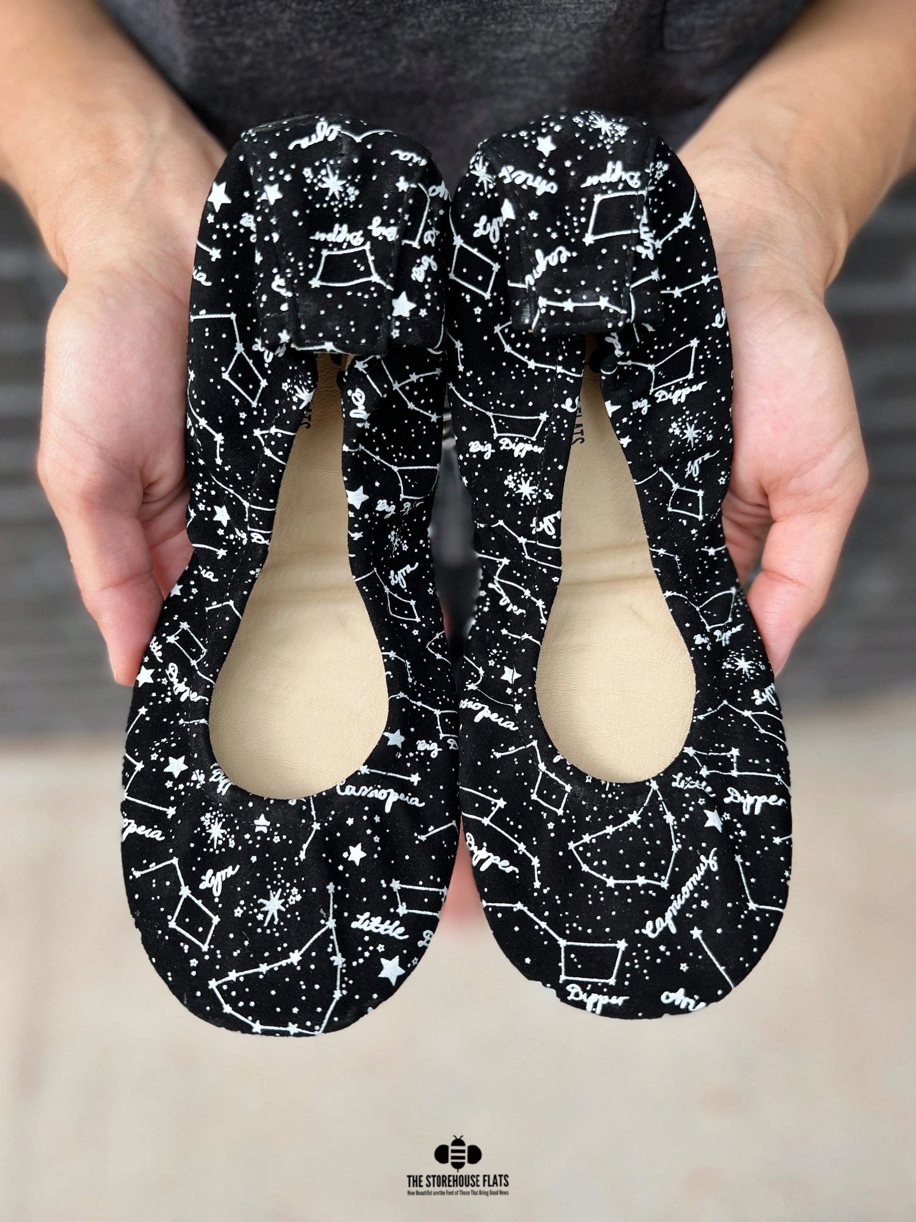 Star Gazer Printed Suede - Black and White