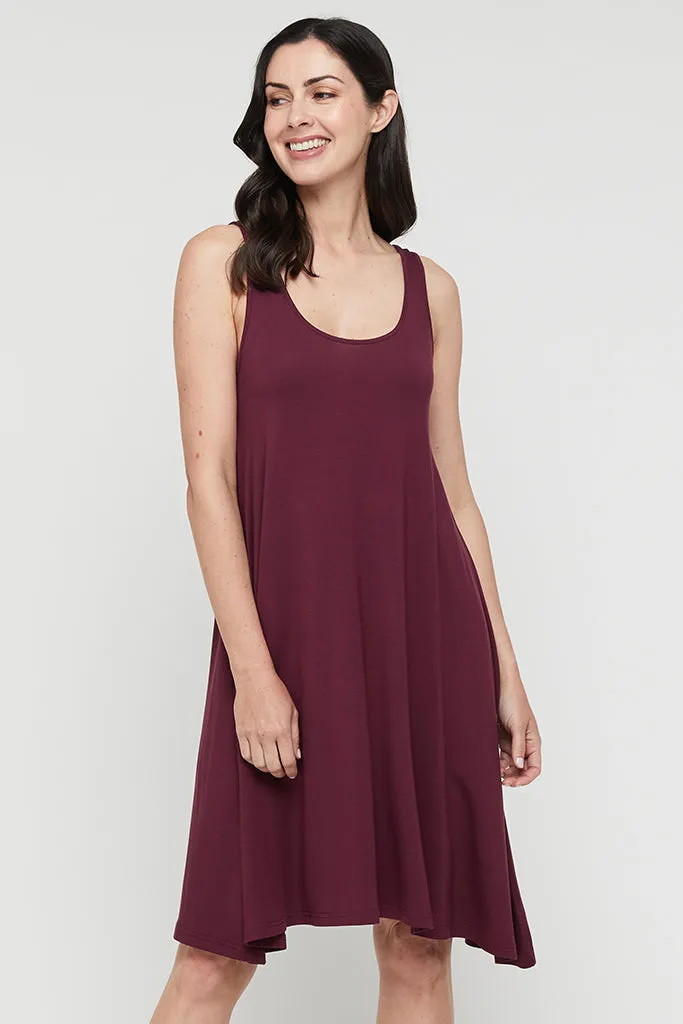 Swing Dress - Burgundy