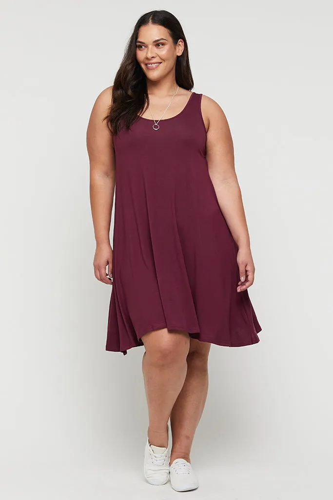 Swing Dress - Burgundy