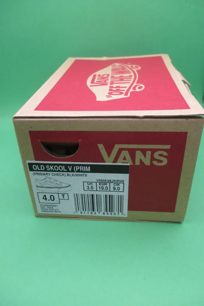 Vans "Off the Wall" Old Skool V (Primary Check) Shoes size 4 Toddler