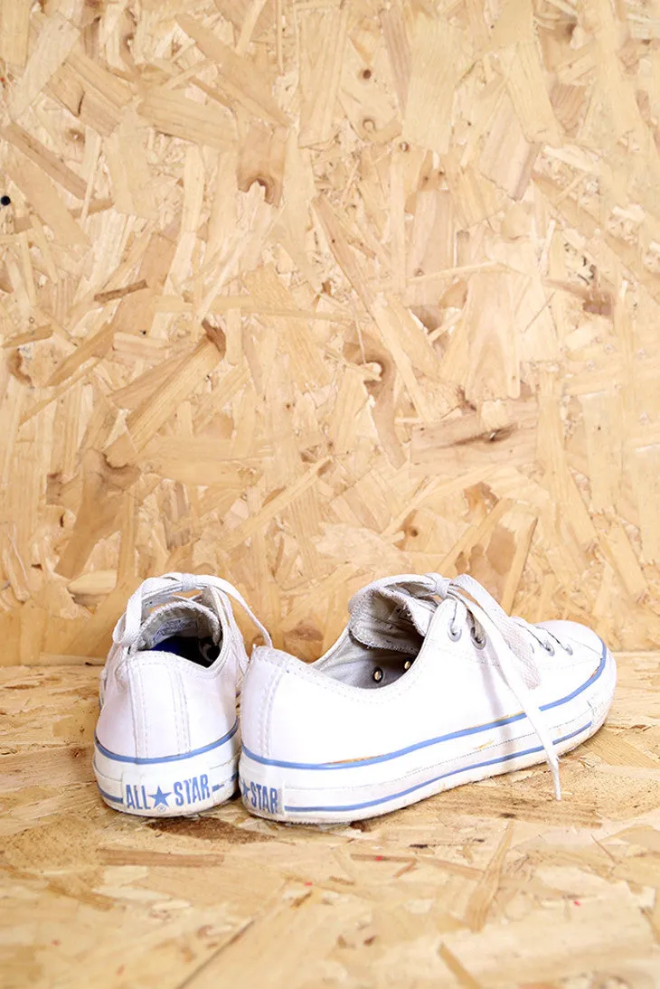 White Leather Converse All Stars