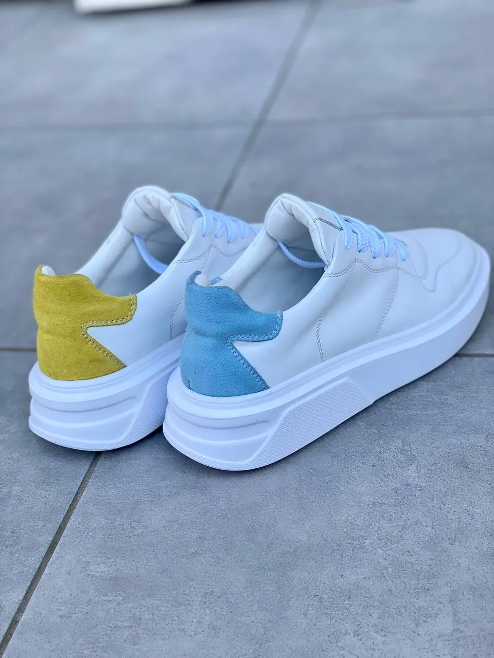 Women's white leather sneakers